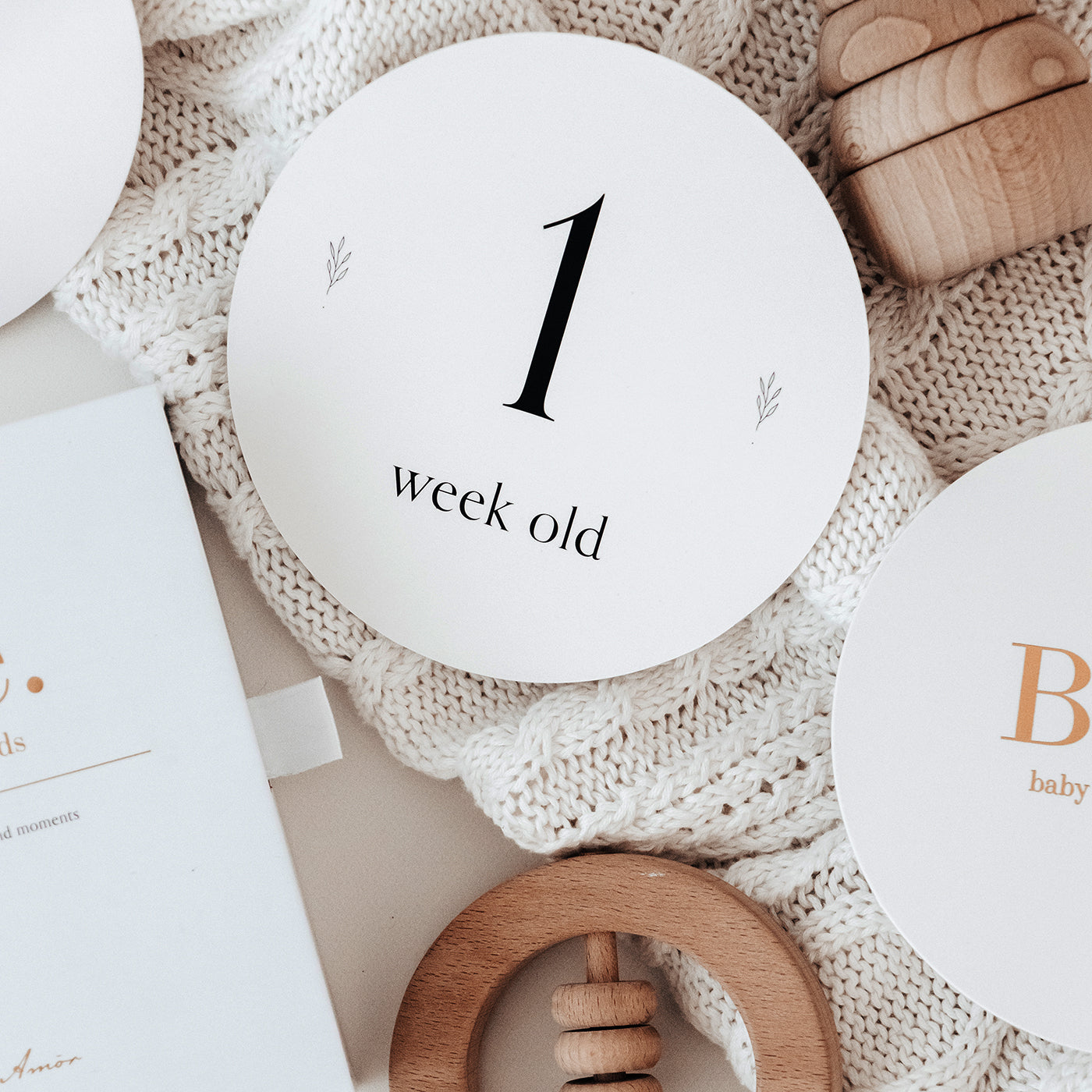 Luxury Baby Milestone Cards on Shelf