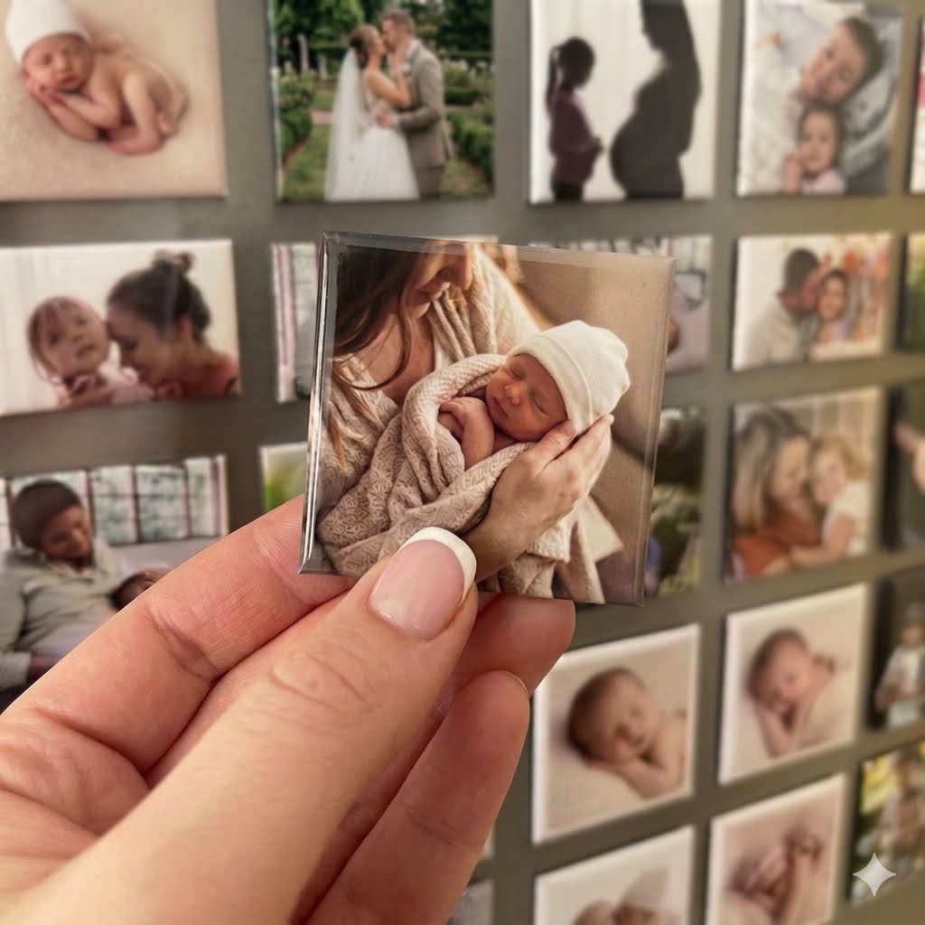 Custom Square Photo Magnet Set