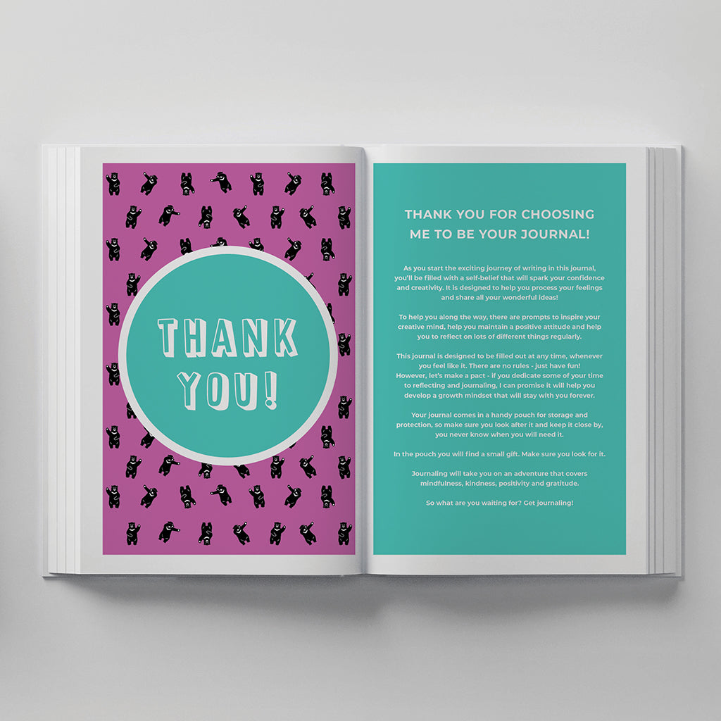 truly amor kids journal thank you page