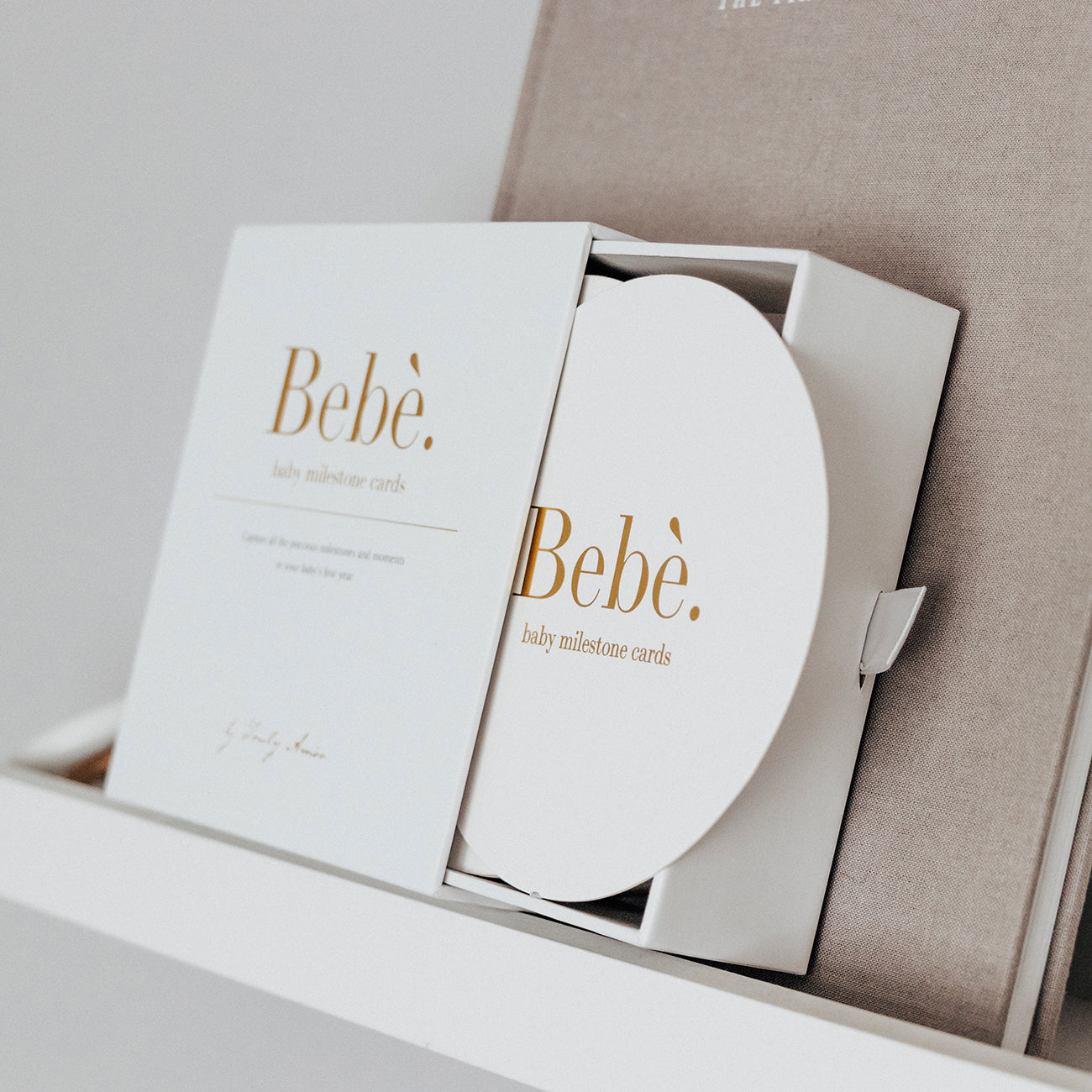 Bebé Baby Milestone Cards on Shelf
